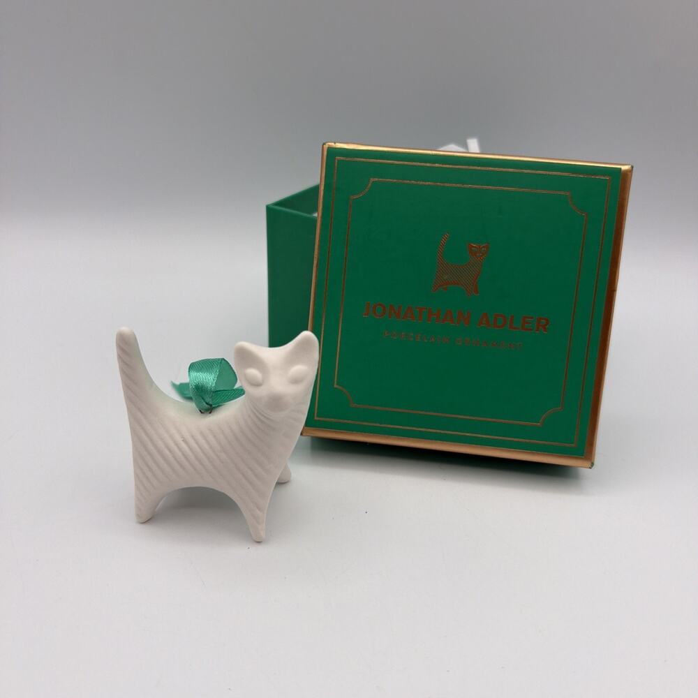 Jonathan Adler Porcelain Prowling CAT Ornament Menagerie Collection NEW IN BOX